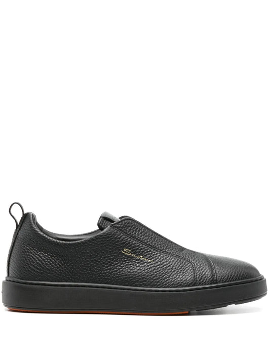 Santoni leather slip-on sneaker