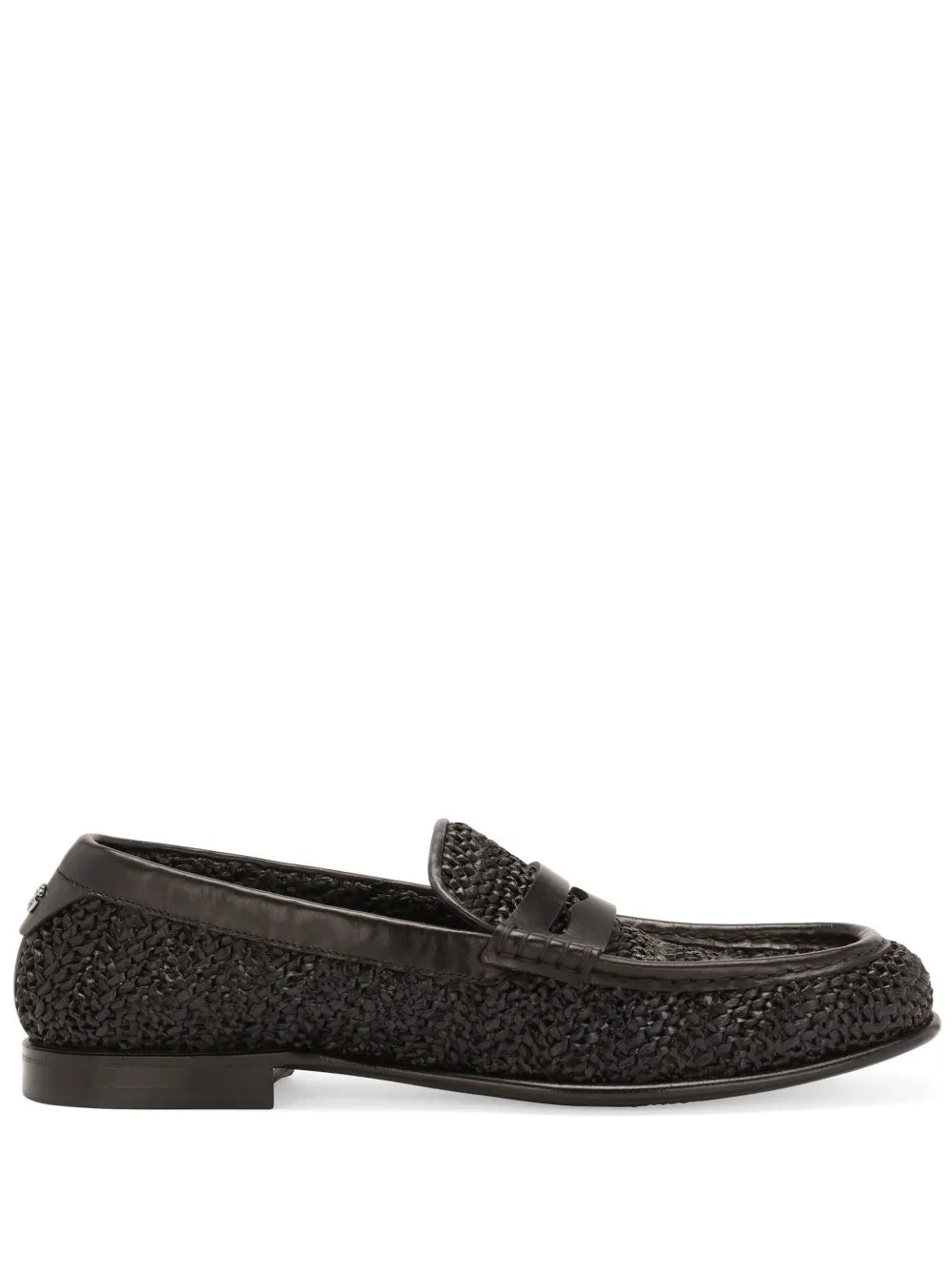 Dolce & Gabbana interwoven raffia penny loafers