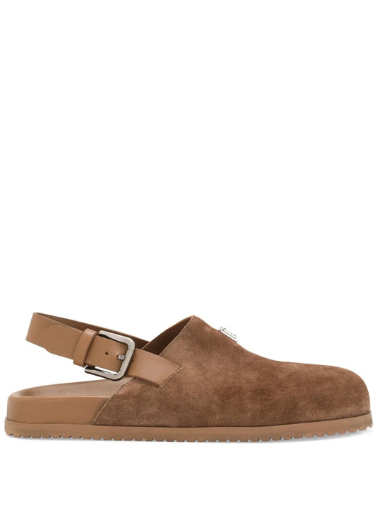 Dolce & Gabbana logo-plaque suede mules