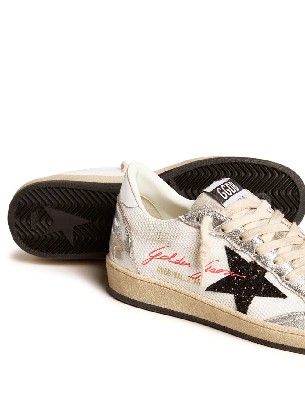 Golden Goose Ballstar metallic-panel leather sneakers