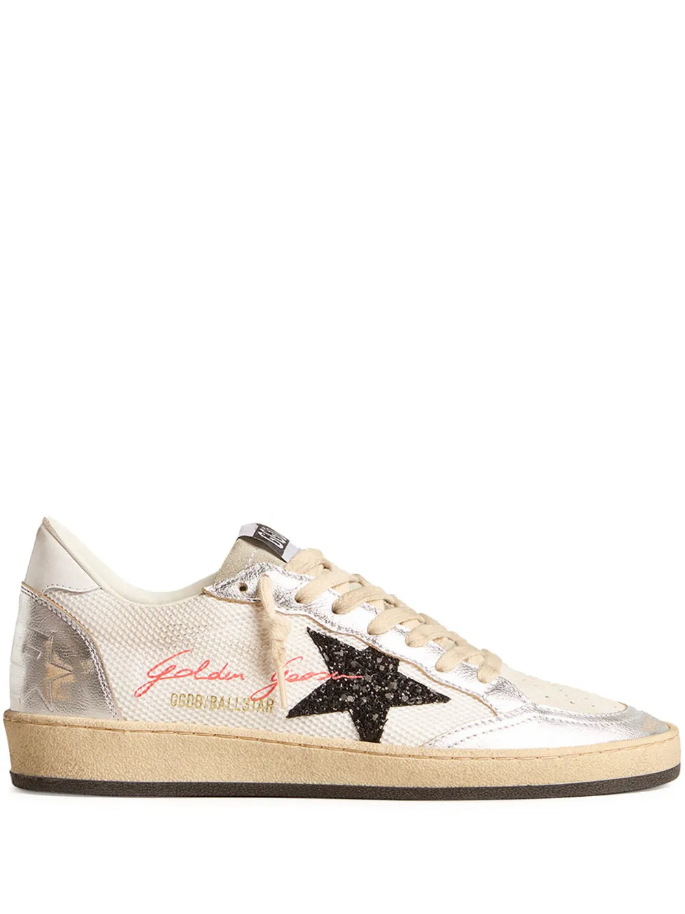 Golden Goose Ballstar metallic-panel leather sneakers
