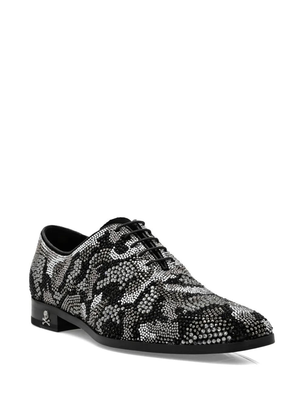 Philipp Plein crystal-embellished leather Oxford shoes