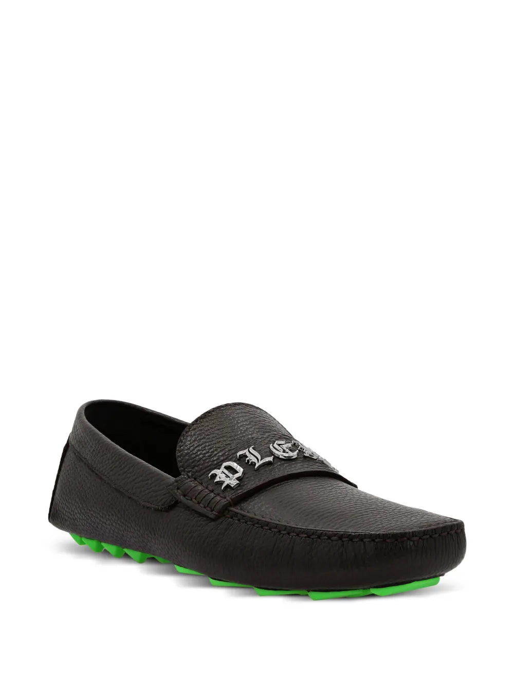 Philipp Plein logo-lettering leather loafers 