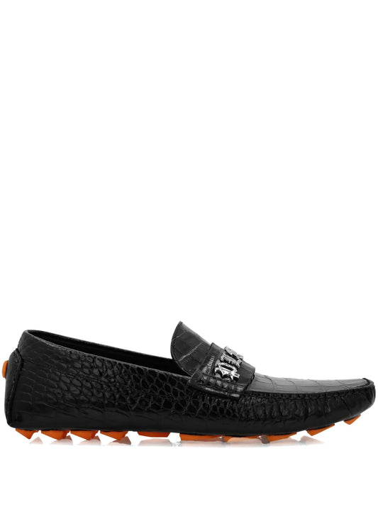 Philipp Plein crocodile-embossed leather loafers