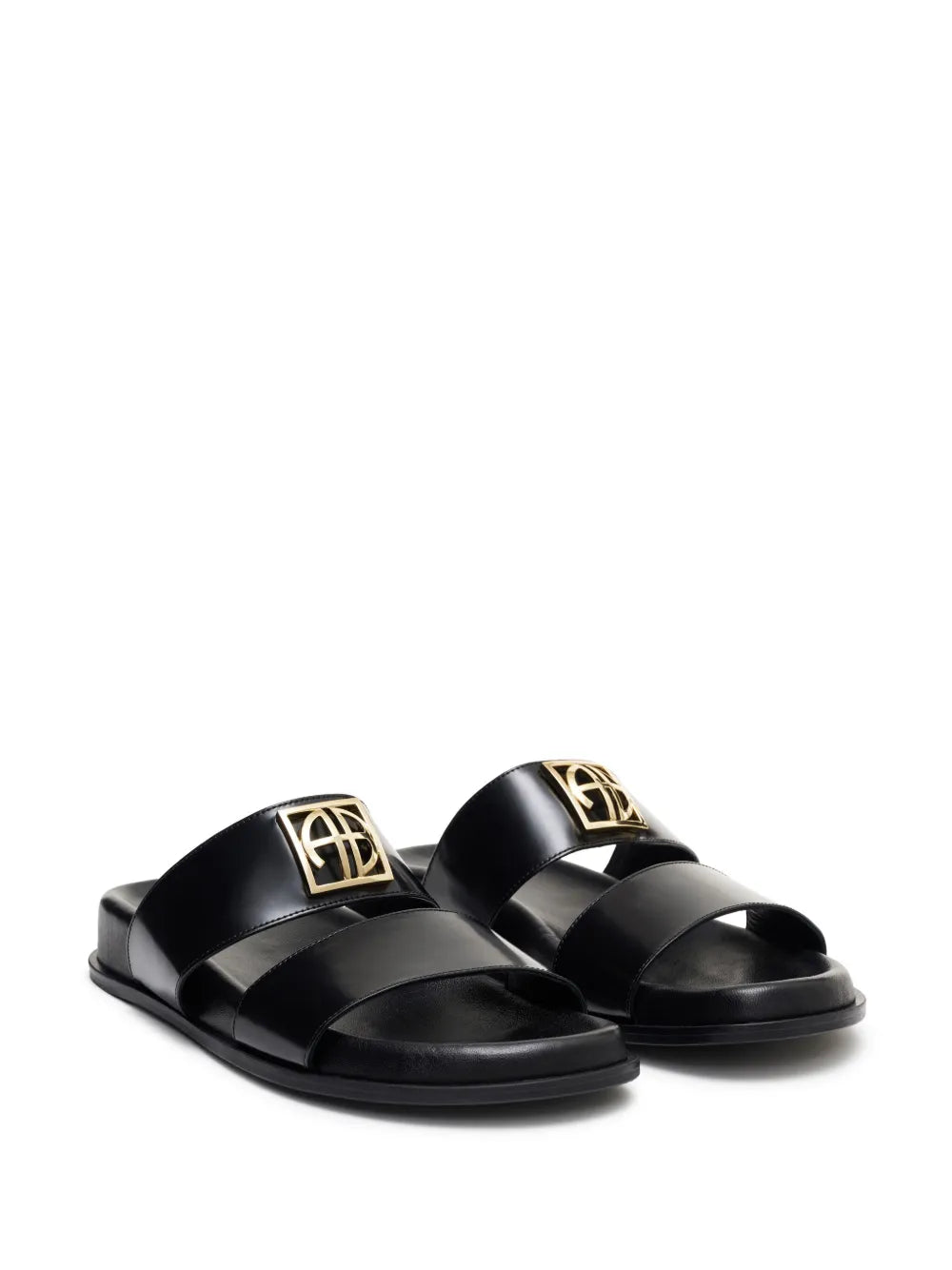 ANINE BING Parker monogramed leather slides