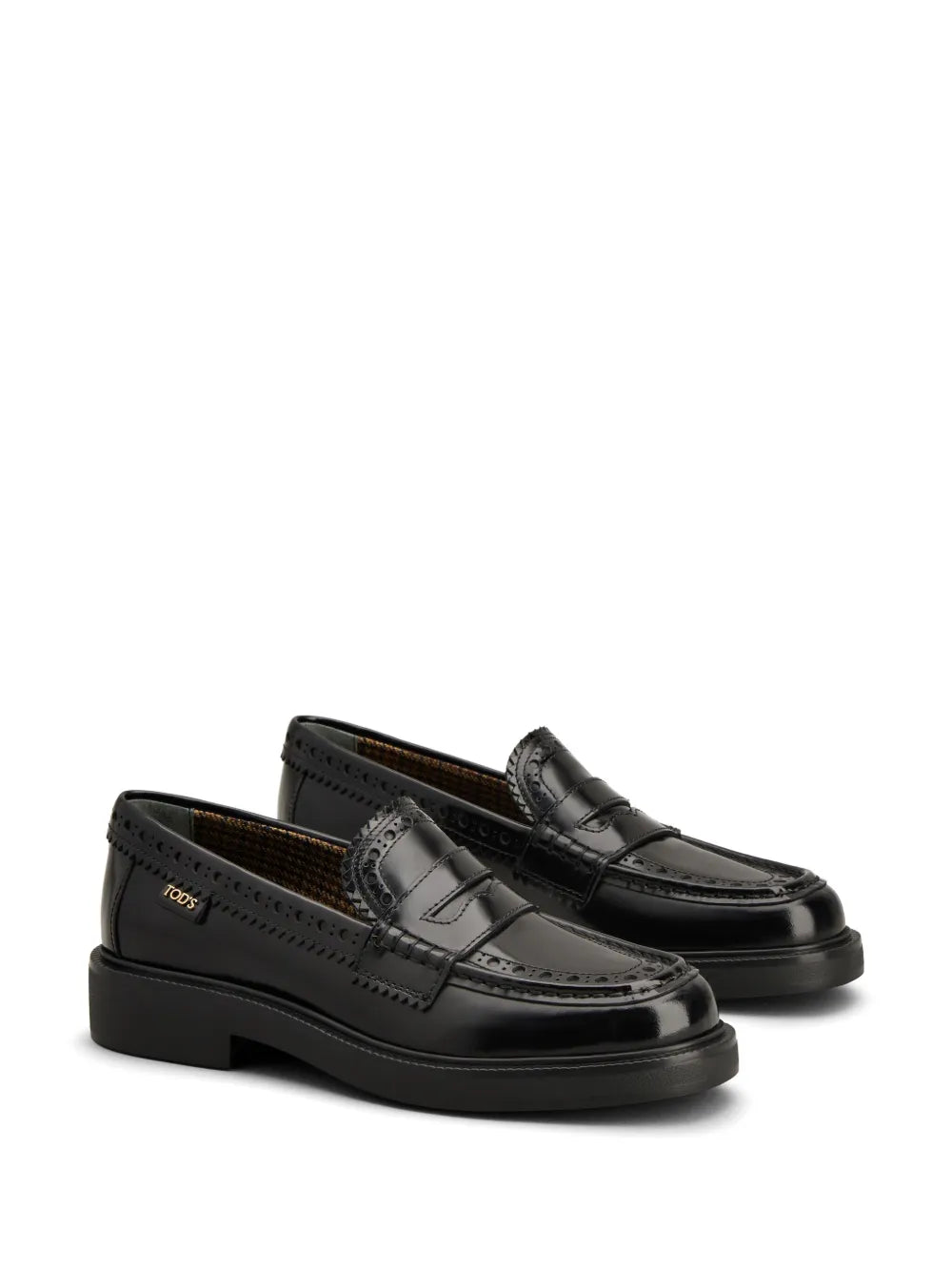 Tod's brogue-trim leather loafers