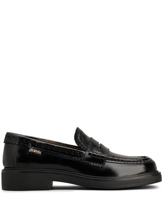 Tod's brogue-trim leather loafers