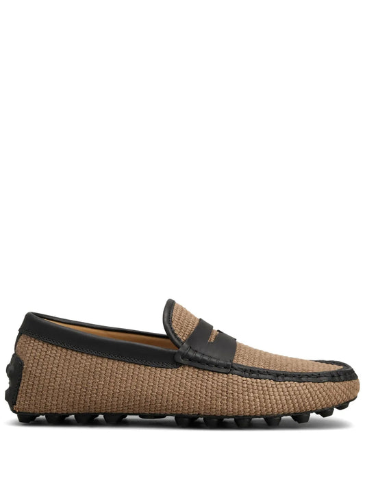 Tod's leather-blend colour block loafers