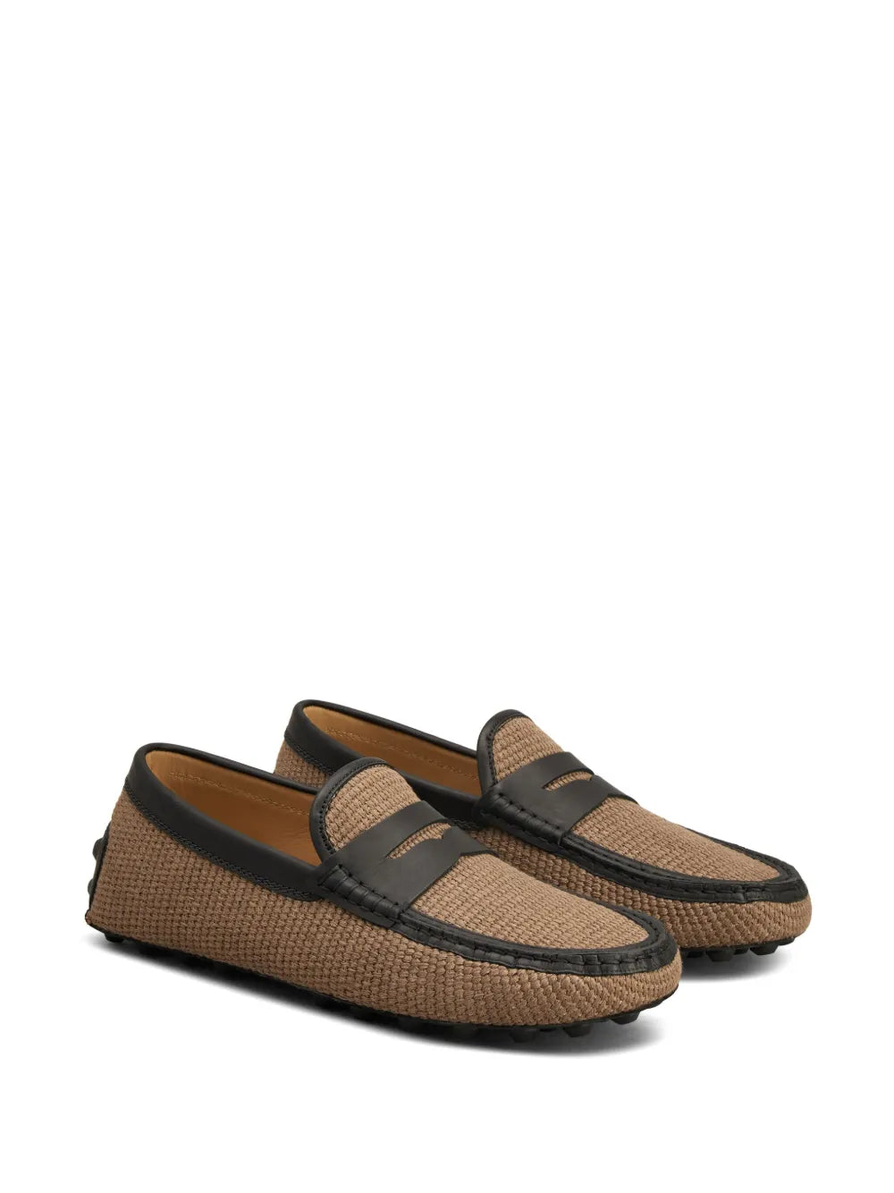 Tod's leather-blend colour block loafers
