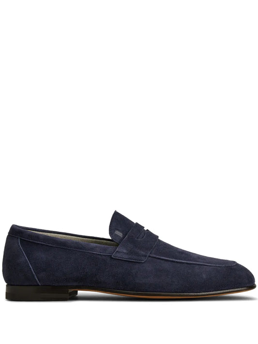 Tod's flat rubber sole suede loafers