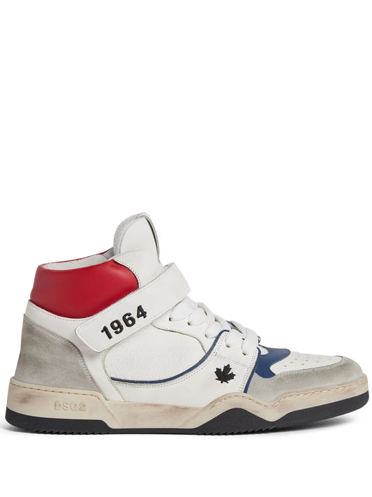 DSQUARED2 Spiker distressed high-top sneakers