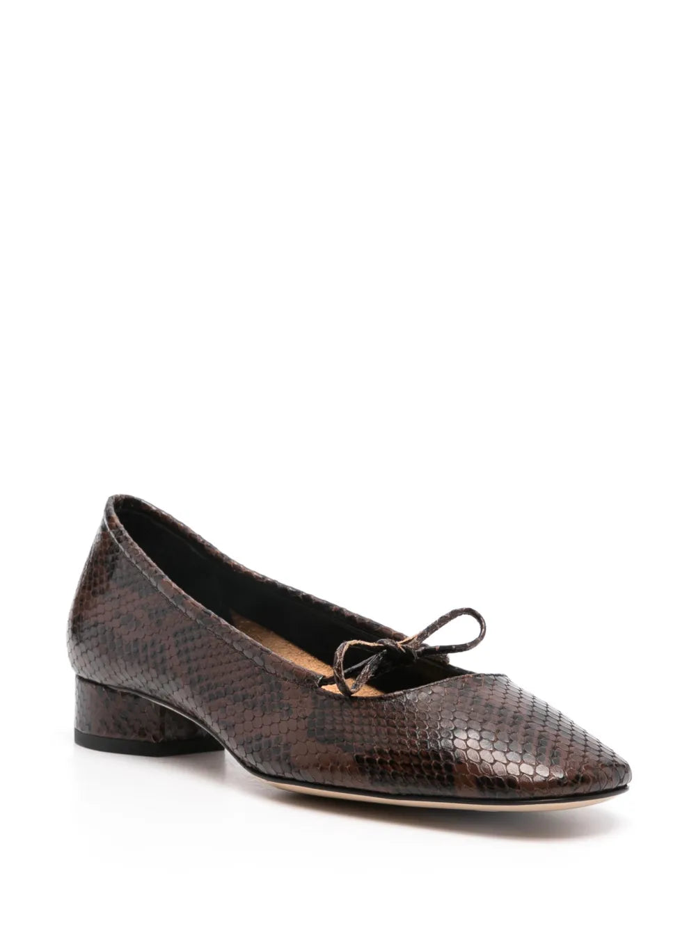 Aeyde Darya snakeskin-effect ballerina pumps