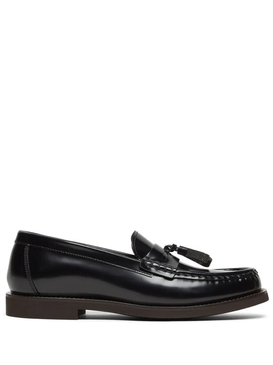 Brunello Cucinelli Monili-tassel polished leather loafers
