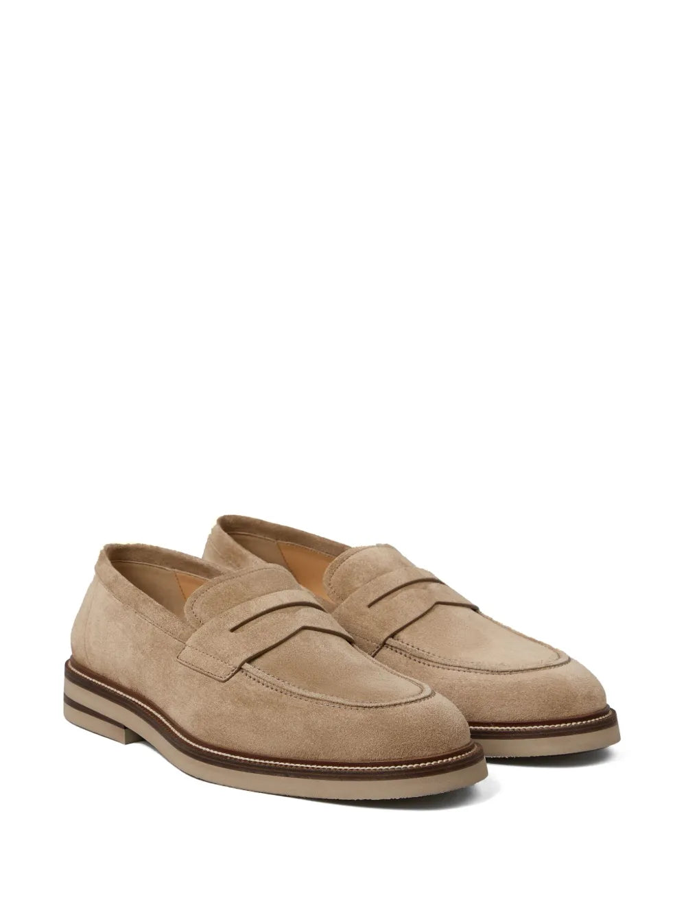 Brunello Cucinelli penny-slot suede loafers 