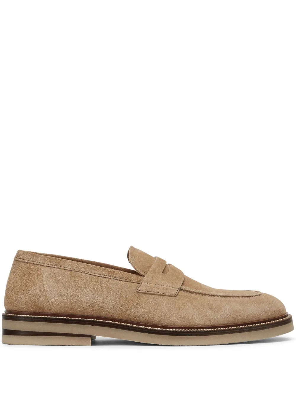 Brunello Cucinelli penny-slot suede loafers 