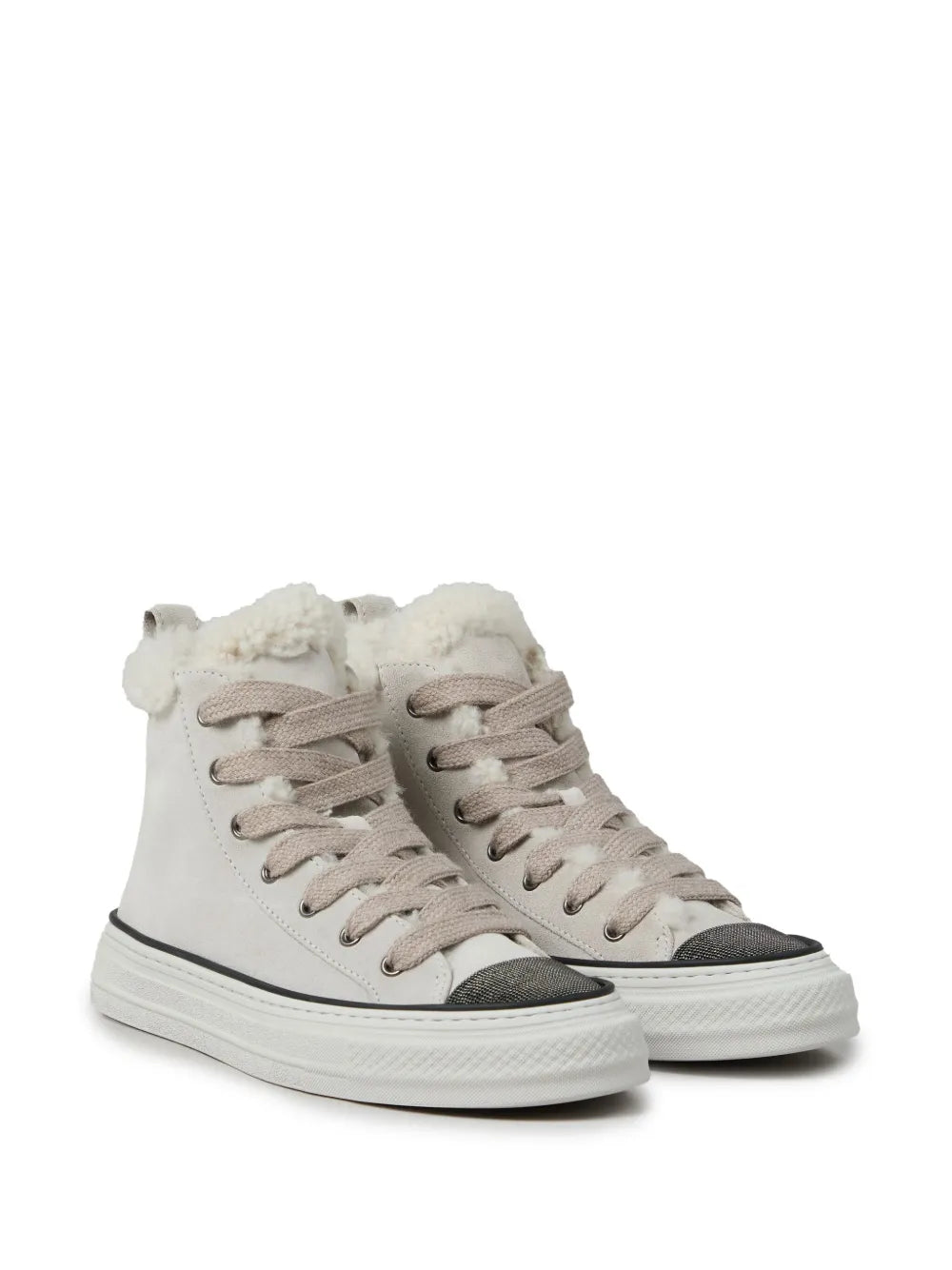 Brunello Cucinelli panelled lace-up sneakers