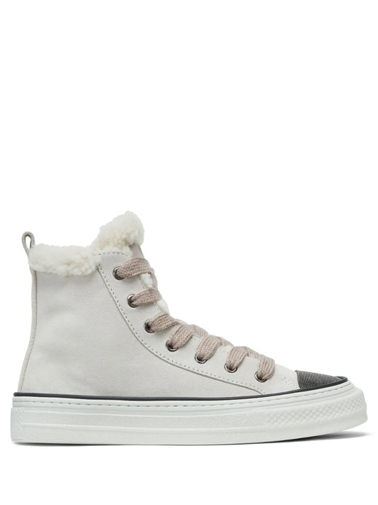 Brunello Cucinelli panelled lace-up sneakers