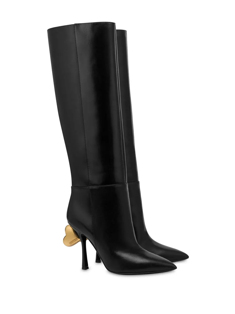Moschino sculpted heel knee boots