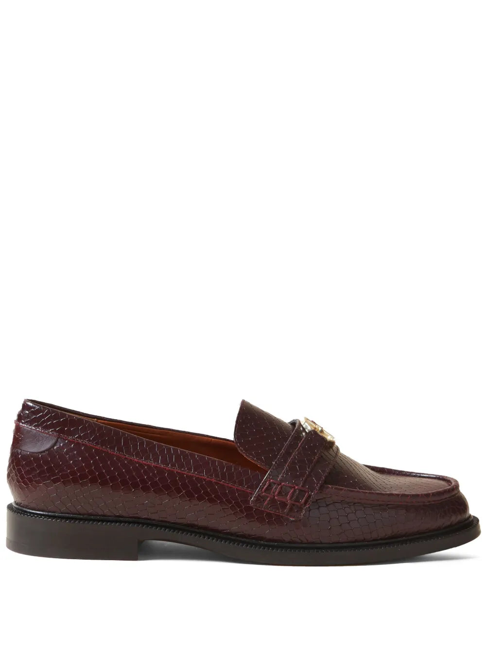 Claudie Pierlot CP-buckle snakeskin-effect loafers