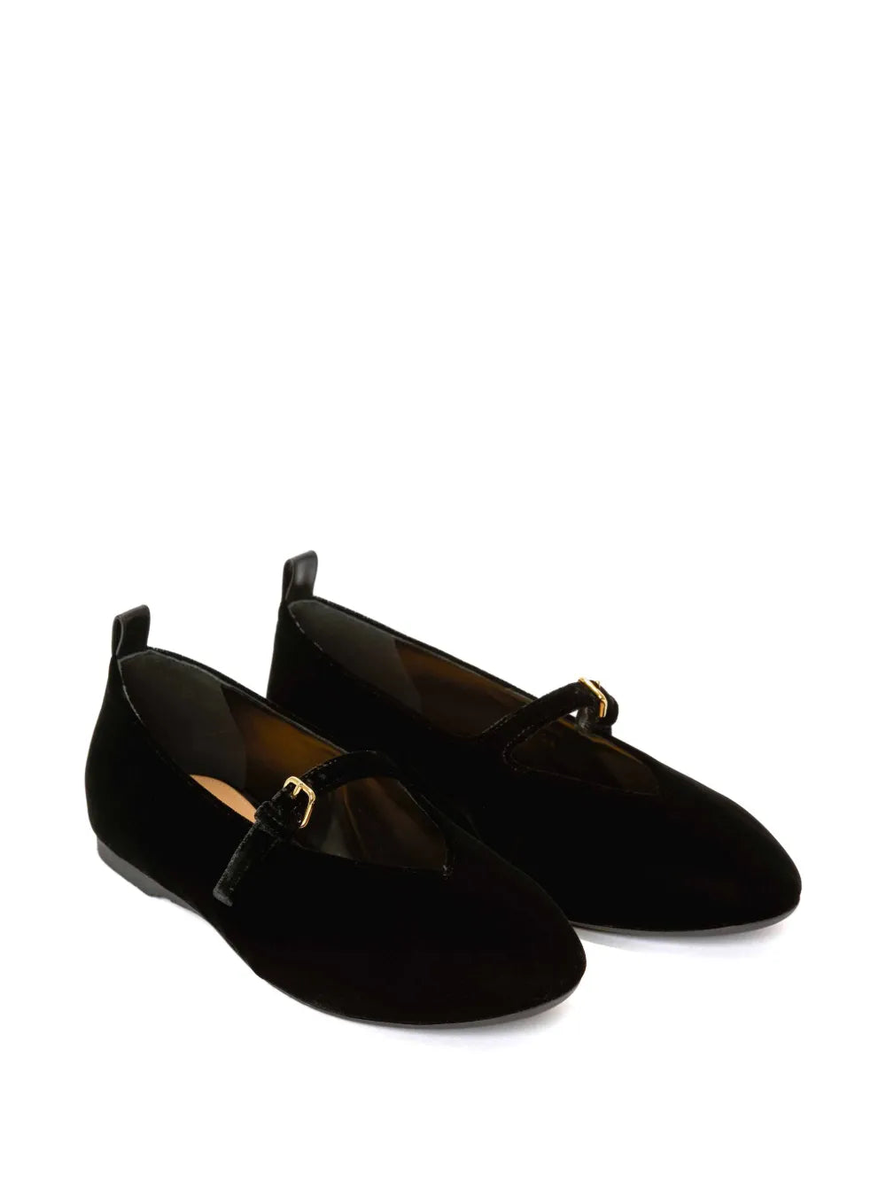 JW Anderson velvet-finish strap ballerina shoes 