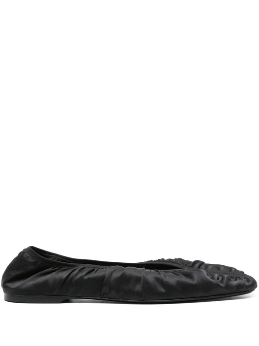 TOTEME ruched satin ballerina shoes