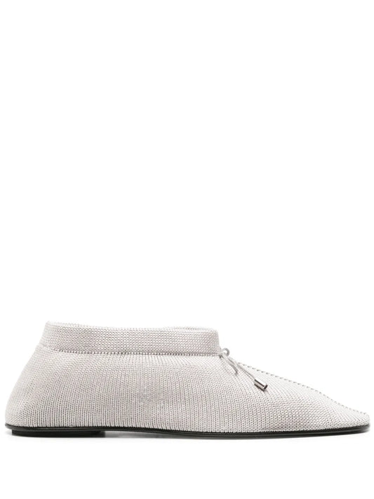 TOTEME bow-detail knitted ballerina shoes