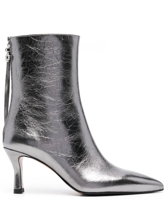 Maje metallic leather ankle boots