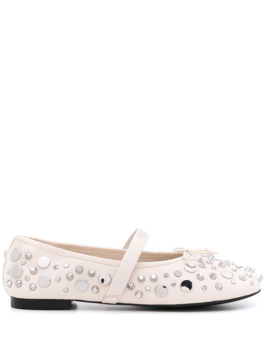 Maje studded leather ballerina shoes