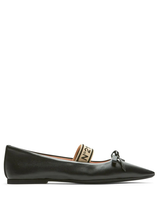 Nº21 bow leather ballerina shoes
