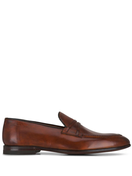 Bontoni Festoso almond-toe leather loafers 