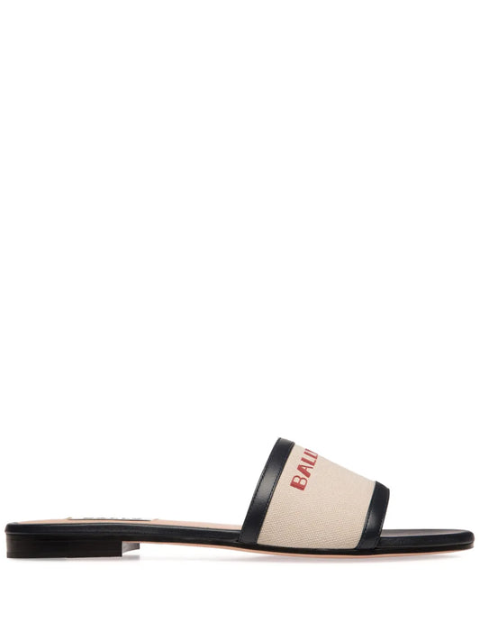 Bally logo-print canvas slides