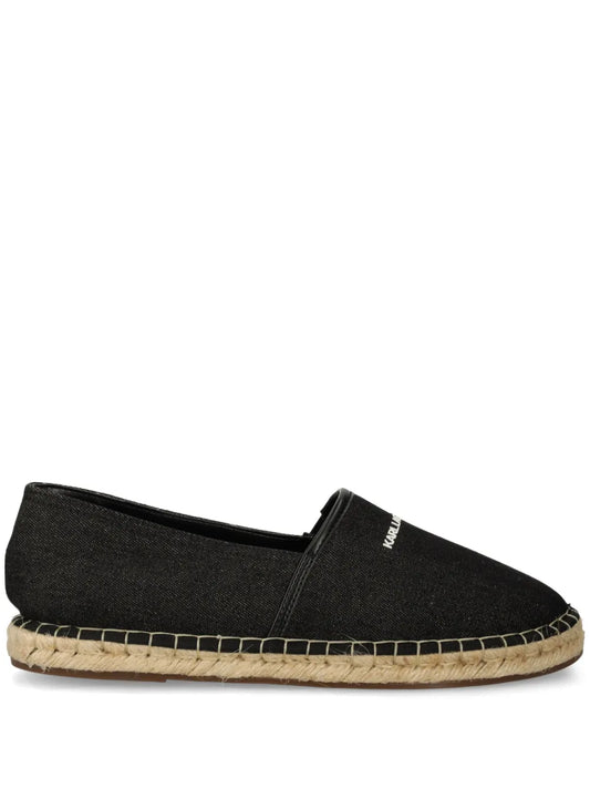 Karl Lagerfeld embroidered logo denim espadrilles 