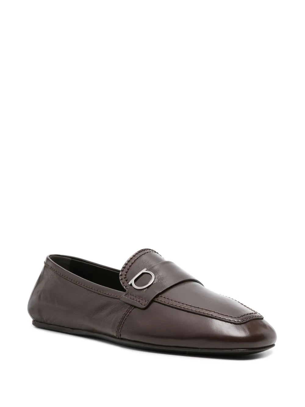 Ferragamo Gancini-plaque leather loafers