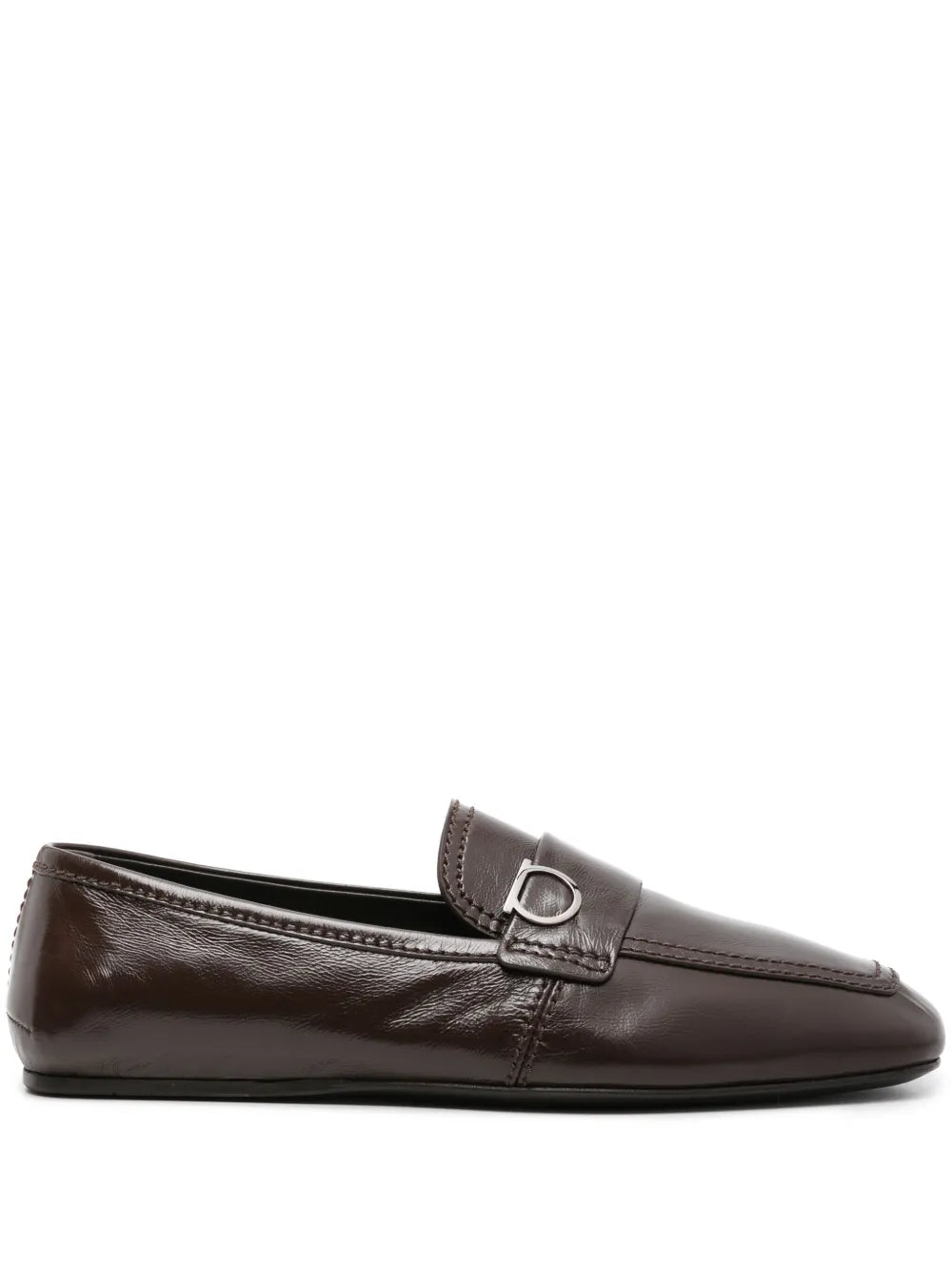 Ferragamo Gancini-plaque leather loafers