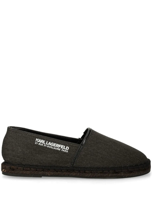 Karl Lagerfeld embroidered logo denim espadrilles 