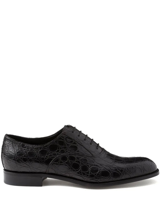 Prada crocodile-effect leather Oxford shoes