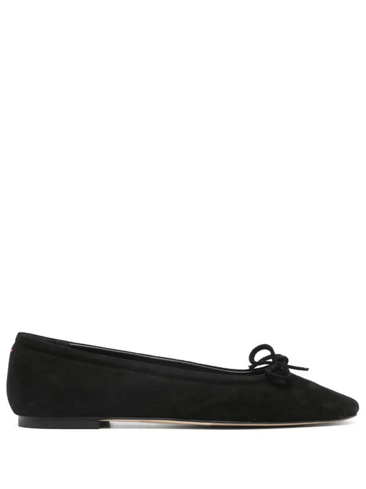 Aeyde bow-detail suede ballerina shoes