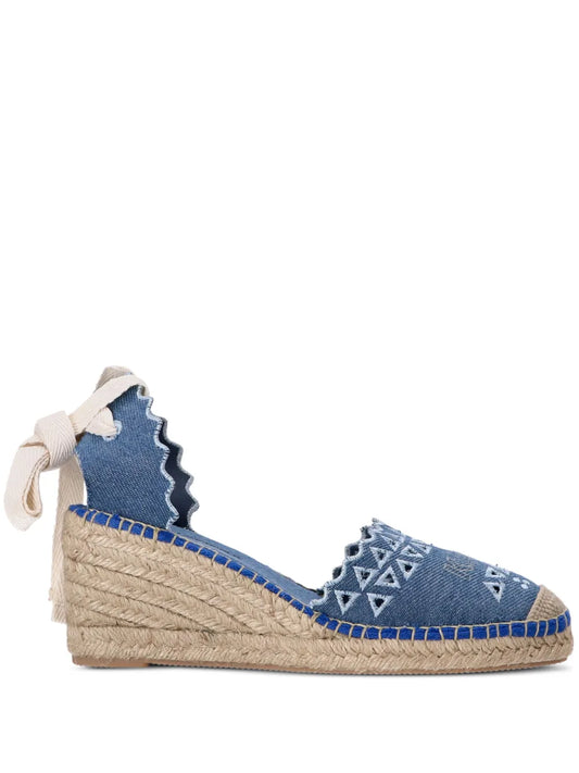 Karl Lagerfeld Kamini cut-out denim espadrilles