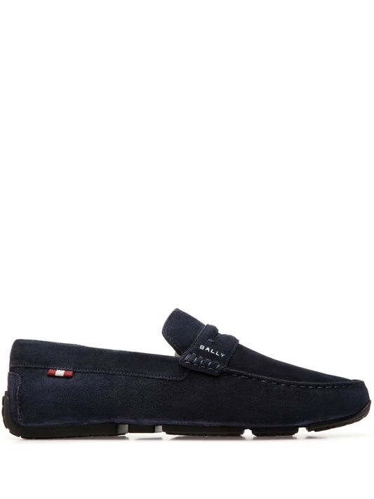 Bally logo-embroidered loafers