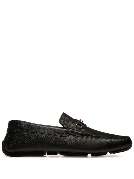 Bally Pilot Driver Ebano grained leather loafers
