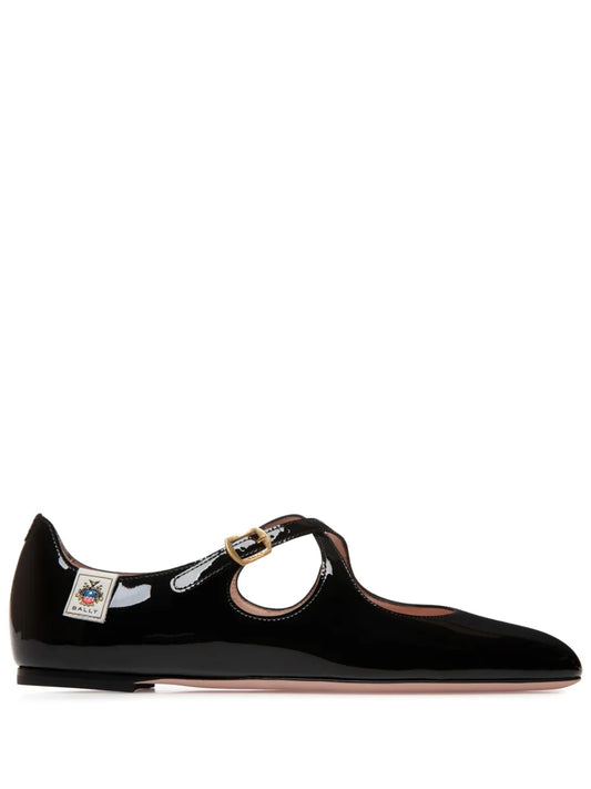 Bally patent ballerina shoes