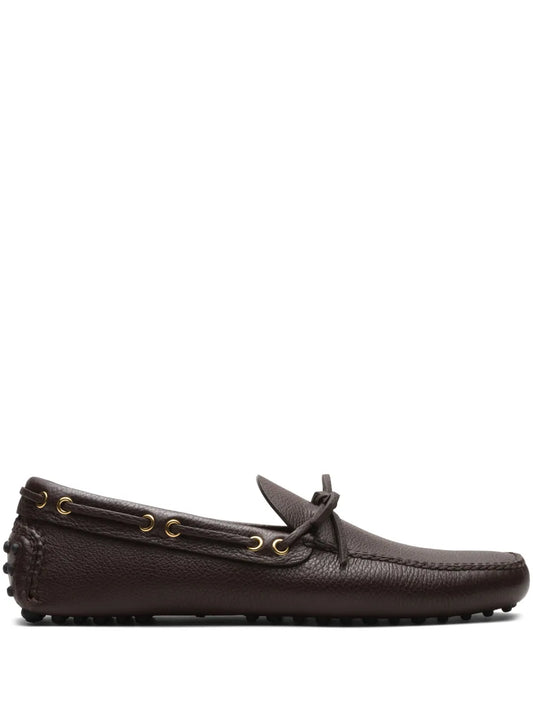 Car Shoe grained-leather driving shoes