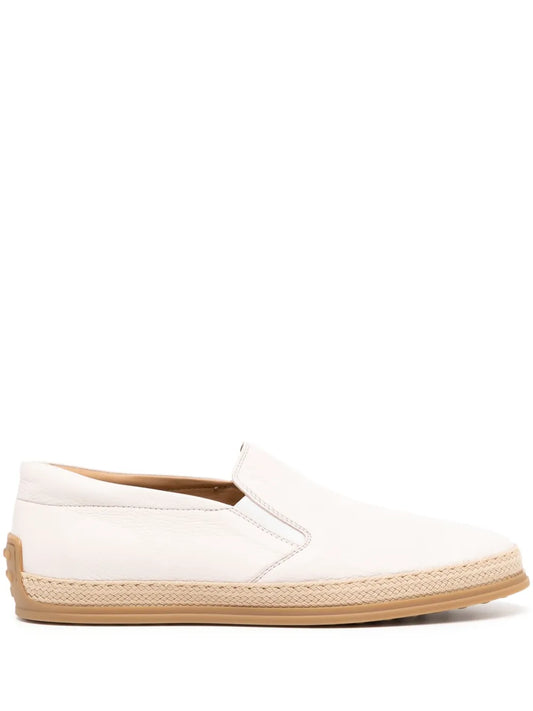 Tod's round-toe leather espadrilles