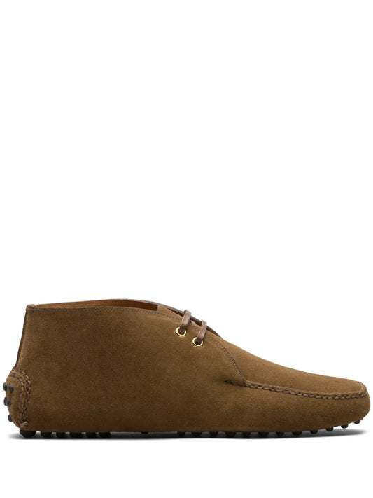 Car Shoe lace-up suede ankle boots