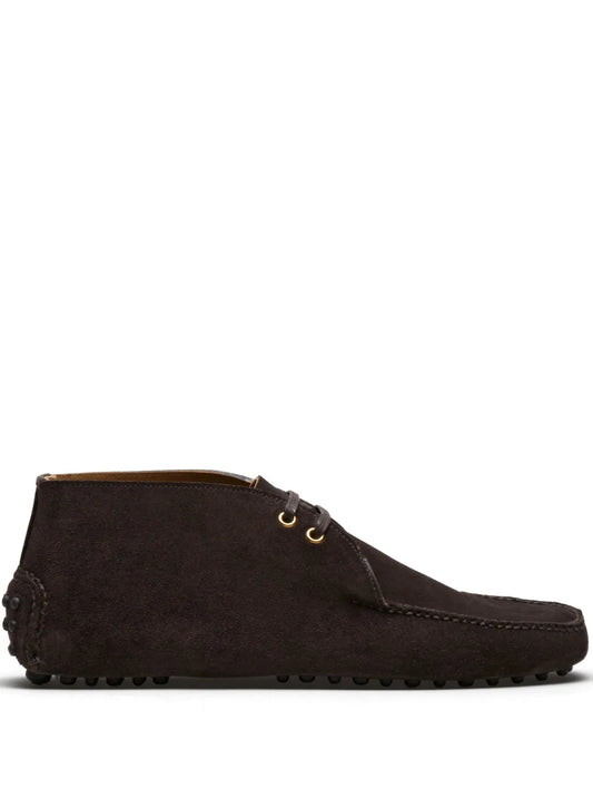 Car Shoe lace-up suede ankle boots
