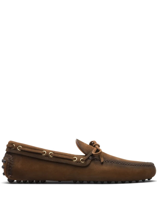 Car Shoe bow-detail leather boat shoes 
