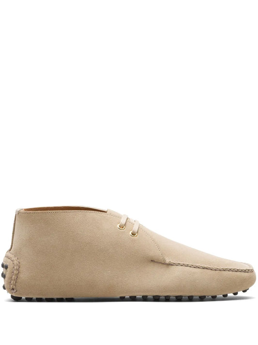 Car Shoe lace-up suede ankle boots