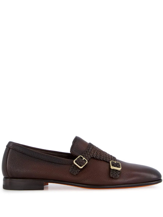 Santoni Carlos leather monk shoes