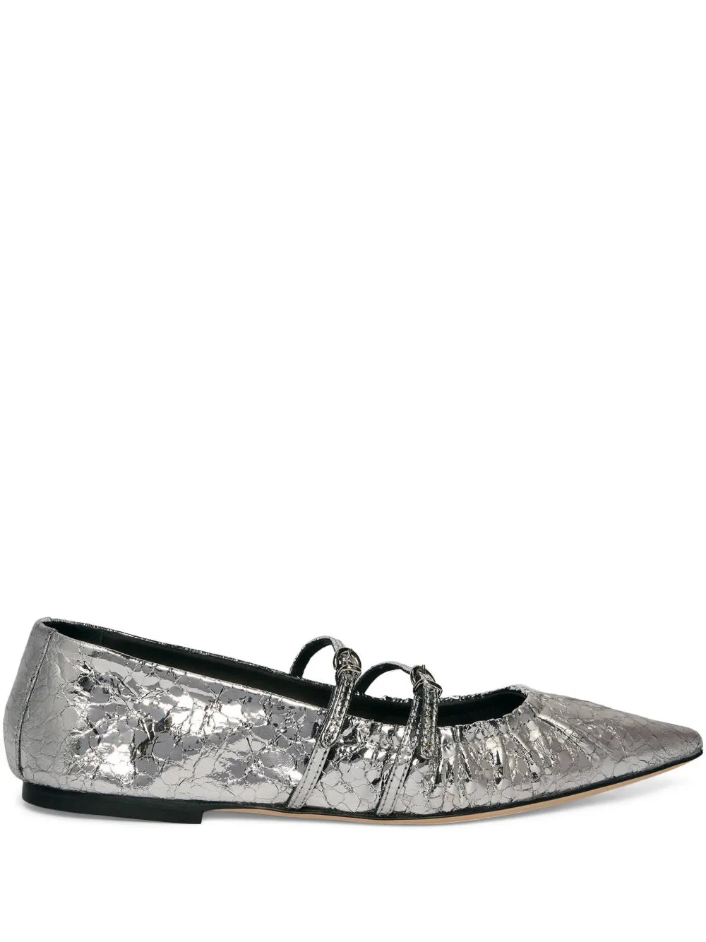MSGM metallic-finish ballerina shoes 