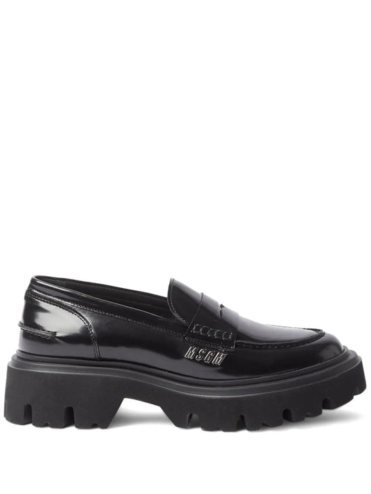 MSGM polished leather penny loafers
